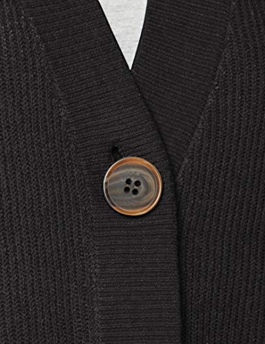 Marca Amazon - find. Stitch Cardigan - chaqueta punto Mujer, Negro (Black), 42, Label: L
