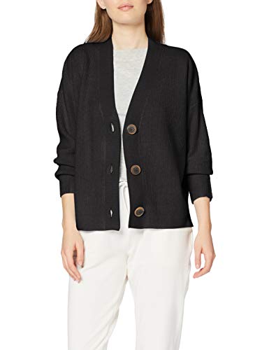 Marca Amazon - find. Stitch Cardigan - chaqueta punto Mujer, Negro (Black), 42, Label: L