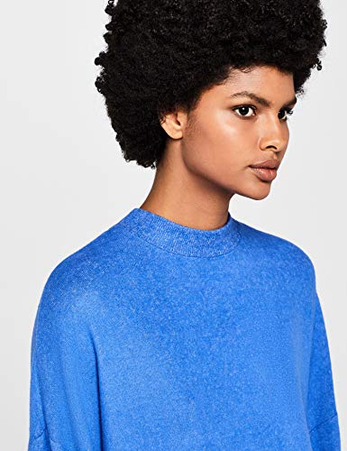 Marca Amazon - find. Sudadera Ancha de Manga Larga de Algodón Mujer, Azul (Bright Blue Bright Blue), 40, Label: M