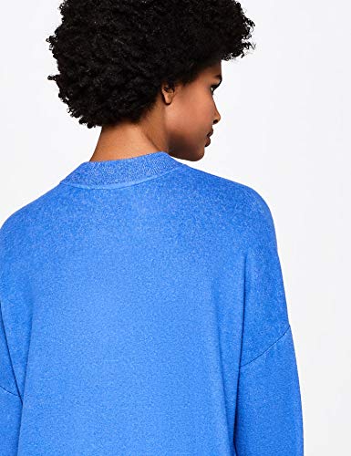 Marca Amazon - find. Sudadera Ancha de Manga Larga de Algodón Mujer, Azul (Bright Blue Bright Blue), 40, Label: M