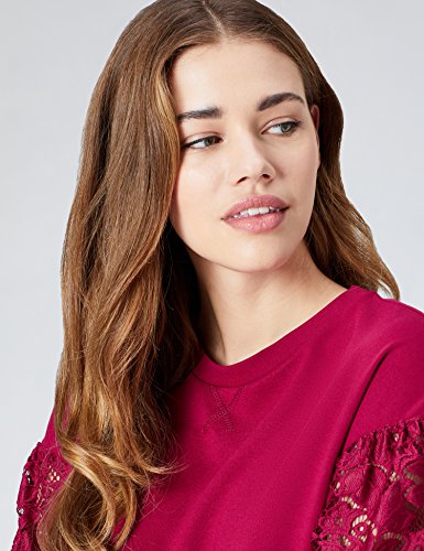 Marca Amazon - find. Sudadera con Encaje para Mujer, Rojo (Beet Red), 40, Label: M