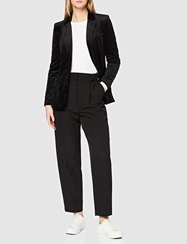 Marca Amazon - find. Velvet Blazer - Chaqueta de traje Mujer, Negro (Black), 44, Label: XL