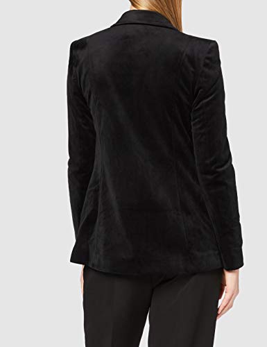 Marca Amazon - find. Velvet Blazer - Chaqueta de traje Mujer, Negro (Black), 48, Label: 3XL