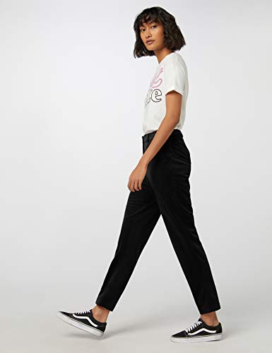 Marca Amazon - find. Velvet Trouser, Pantalones de Traje para Mujer, Negro (Black), 42, Label: L