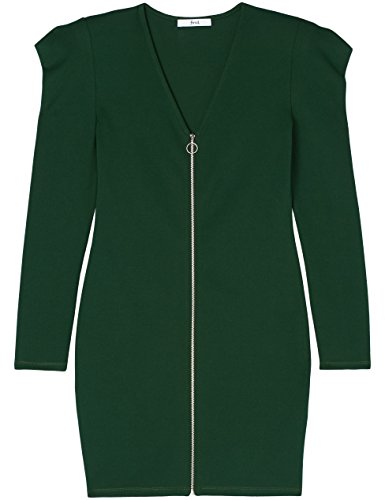 Marca Amazon - find. Vestido con Cremallera para Mujer, Verde (Pine Grove), 38, Label: S