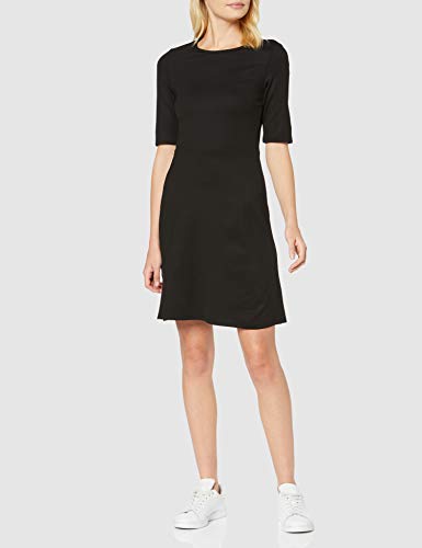 Marca Amazon - find. Vestido Corto con Estampado de Rayas para Mujer, Gris (Black), 44, Label: XL