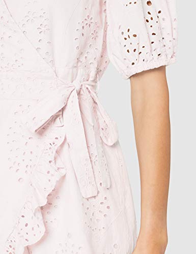 Marca Amazon - find. Vestido Corto Cruzado de Algodón Mujer, Rosa (Soft Shell Pink), 38, Label: S