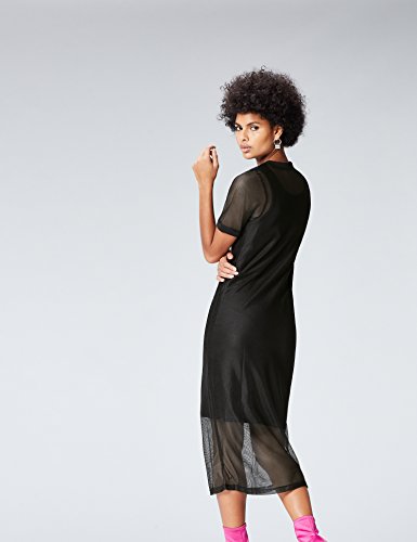 Marca Amazon - find. Vestido de Red para Mujer, Negro (Schwarz), 38, Label: S