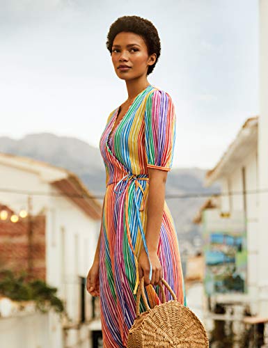Marca Amazon - find. Vestido Midi Cruzado Mujer, Multicolor (Multicolour), 40, Label: M