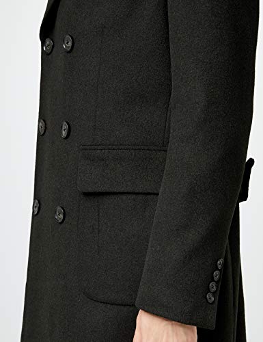 Marca Amazon - find. Wool Mix Double Breasted Smart Abrigo Hombre, Verde (Forest Green), XXL, Label: XXL