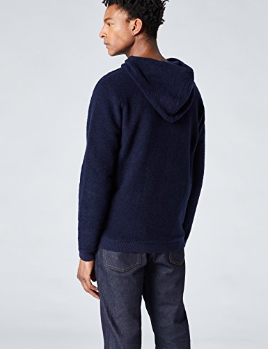 Marca Amazon - find. Wool Mix, Sudadera de Punto con Capucha Hombre, Azul (Navy), XXL, Label: XXL