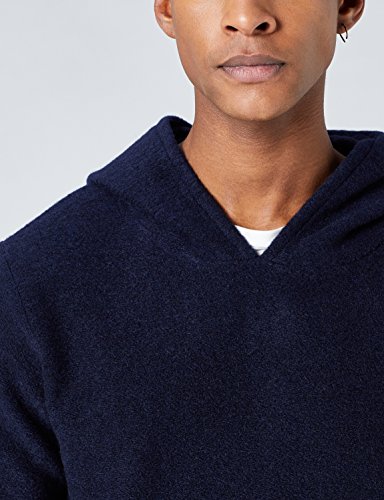 Marca Amazon - find. Wool Mix, Sudadera de Punto con Capucha Hombre, Azul (Navy), XXL, Label: XXL