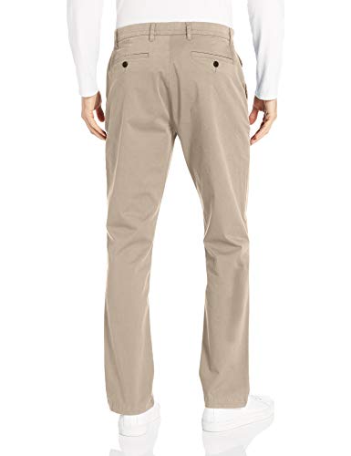 Marca Amazon - Goodthreads - Pantalón chino elástico para hombre, ajuste atlético, lavado, cómodo., Beige (Khaki), 36W x 30L