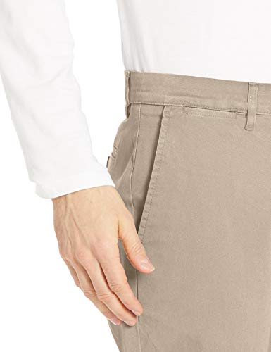 Marca Amazon - Goodthreads - Pantalón chino elástico para hombre, ajuste atlético, lavado, cómodo., Beige (Khaki), 36W x 30L