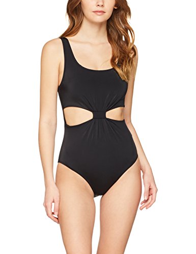 Marca Amazon - IRIS & LILLY Bañador Estilo Trikini Mujer, Negro (Nero), M, Label: M