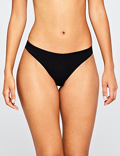 Marca Amazon - Iris & Lilly Beld001m10 - tanga Mujer, Negro (Black), M, Label: M
