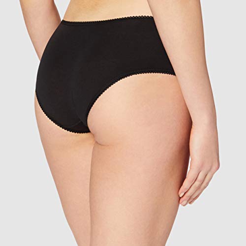 Marca Amazon - Iris & Lilly BELK006M5, Hipster Mujer, Pack de 5, Negro (Black), Small (Talla fabricante: Small)