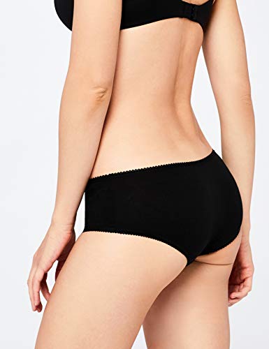 Marca Amazon - Iris & Lilly BELK006M5, Hipster Mujer, Pack de 5, Negro (Black), X-Large (Talla fabricante: X-large)