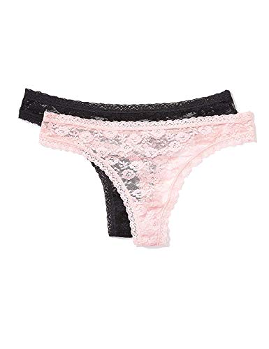 Marca Amazon - Iris & Lilly Belk034m2 - Thong Mujer, Multicolor (Pink/Black), XL, Label: XL