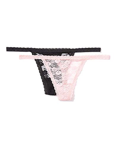 Marca Amazon - Iris & Lilly Belk037m2 - Thong Mujer, Multicolor (Pink/Black), L, Label: L