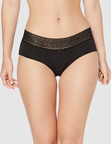 Marca Amazon - IRIS & LILLY Braga Boy Short de Algodón Mujer, Pack de 3, Negro (Black), XL, Label: XL