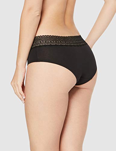 Marca Amazon - IRIS & LILLY Braga Boy Short de Algodón Mujer, Pack de 3, Negro (Black), XL, Label: XL