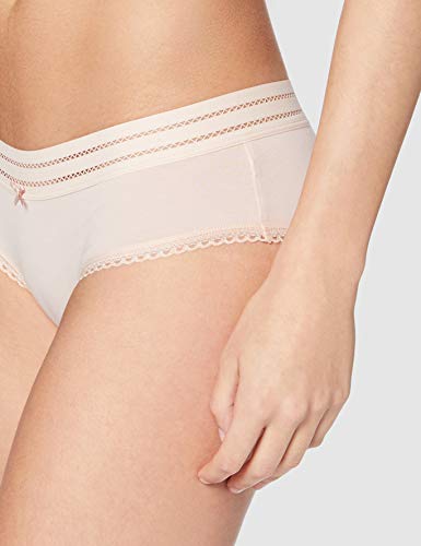 Marca Amazon - Iris & Lilly Braga Hipster de Algodón Mujer, Pack de 5, Multicolor (Rose Smoke/White), L, Label: L
