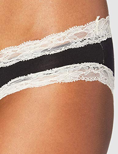 Marca Amazon - Iris & Lilly Braga Hipster de Algodón Mujer, Pack de 7, Multicolor (negro/melange/rosa suave), L, Label: L