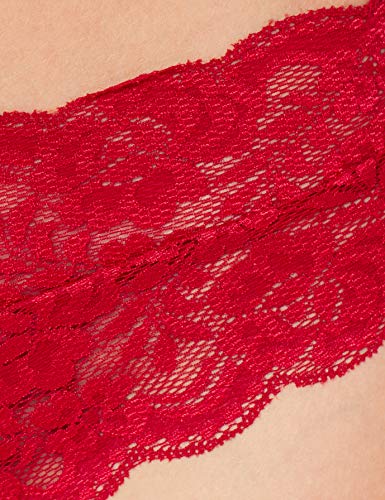 Marca Amazon - IRIS & LILLY Braga Hipster de Encaje Mujer, Pack de 3, Rojo (Scooter), XS, Label: XS