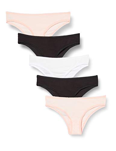 Marca Amazon - IRIS & LILLY Braguita Brasileña de Agodón para Mujer, Pack de 5, Multicolor (Soft Pink), X-large