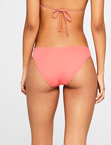 Marca Amazon - IRIS & LILLY Braguita de Bikini de Rayas por la Cadera para Mujer, Rosa (Flamingo 2163), L, Label: L