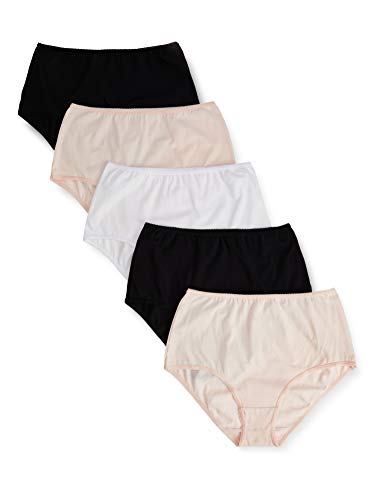 Marca Amazon - IRIS & LILLY Braguita de Talle Alto Algodón para Mujer, Pack de 5, Multicolor (Soft Pink), Large