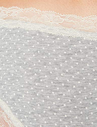 Marca Amazon - Iris & Lilly Braguita Mujer, Pack de 5, Gris (Melange Print), XL, Label: XL