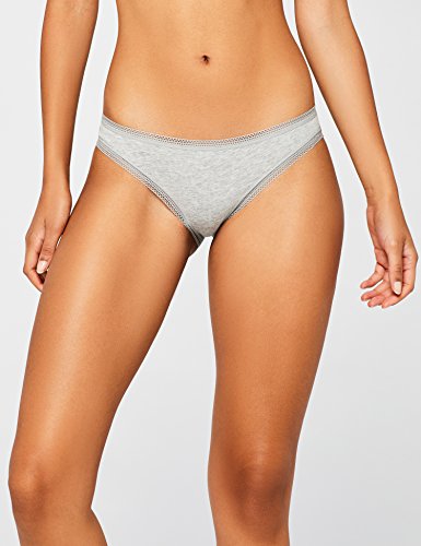 Marca Amazon - IRIS & LILLY Braguita Mujer, Pack de 5, Multicolor (Pearl/melange), M, Label: M