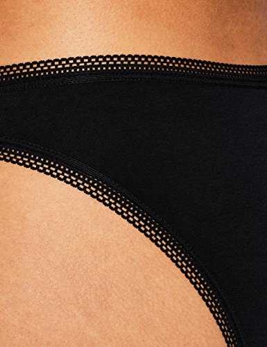 Marca Amazon - Iris & Lilly Braguita Mujer, Pack de 5, Negro, M, Label: M