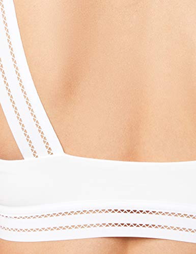 Marca Amazon - Iris & Lilly Bralette de Algodón Mujer, Blanco (Blanco), XL, Label: XL