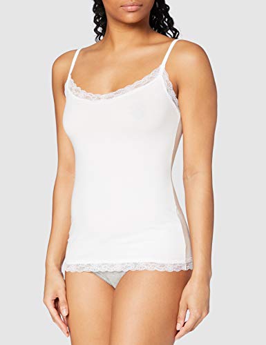 Marca Amazon - IRIS & LILLY Camiseta de Tirantes con Encaje Body Natural para Mujer, Pack de 2, Multicolor (Black/White), XXL, Label: XXL