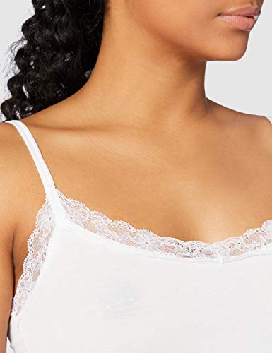 Marca Amazon - IRIS & LILLY Camiseta de Tirantes con Encaje Body Natural para Mujer, Pack de 2, Multicolor (Black/White), XXL, Label: XXL