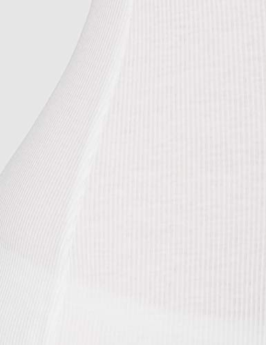 Marca Amazon - Iris & Lilly Camiseta de Tirantes de Algodón Mujer, Pack de 2, Blanco, M, Label: M