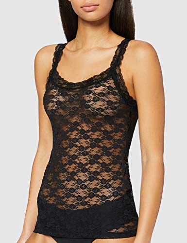 Marca Amazon - Iris & lilly Camiseta de Tirantes de Encaje Mujer, Pack de 2, Negro (Black), L, Label: L
