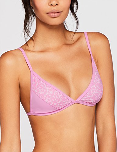 Marca Amazon - IRIS & LILLY Parte de Arriba de Bikini de Triángulo con Encaje Mujer, Rosa (Hot Orchid Lace), XS, Label: XS