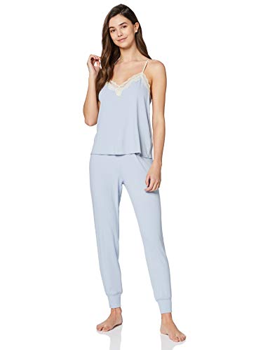 Marca Amazon - IRIS & LILLY Pijama Mujer, Azul (Zen Blue)., S, Label: S