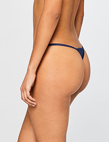 Marca Amazon - IRIS & LILLY Tanga de Hilo de Algodón Mujer, Pack de 5, Multicolor (Twilight Blue/pearl/cashmere Blue), M, Label: M