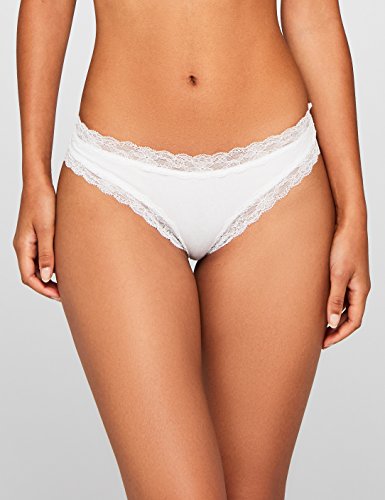 Marca Amazon - Iris & Lilly Tanga Mujer, Pack de 5, Blanco, M, Label: M