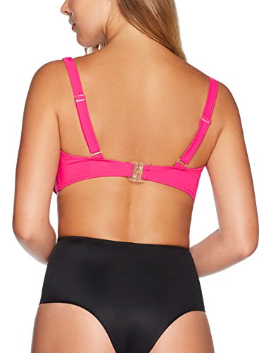 Marca Amazon - IRIS & LILLY Top de Bikini con Aros y Copa Fruncida para Mujer, Rosa (Fushia), 100B, Label: 34E