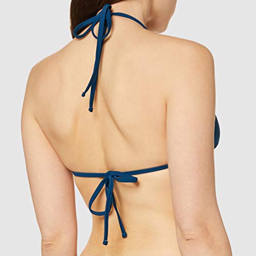 Marca Amazon - IRIS & LILLY Top de Bikini Mujer, Azul (Skyline), L, Label: L