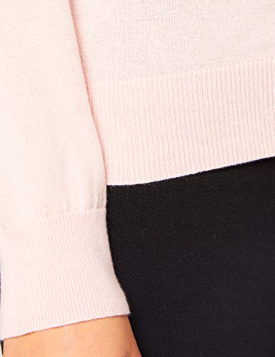 Marca Amazon - MERAKI Chaqueta de Algodón Mujer Cuello Redondo, Rosa (Pale Pink), 36, Label: XS