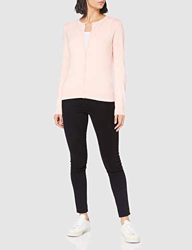 Marca Amazon - MERAKI Chaqueta de Algodón Mujer Cuello Redondo, Rosa (Pale Pink), 36, Label: XS