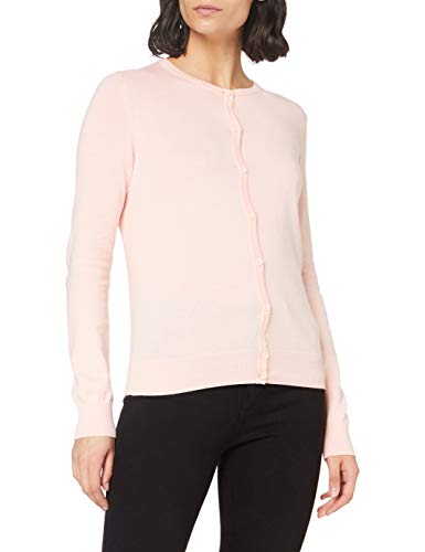 Marca Amazon - MERAKI Chaqueta de Algodón Mujer Cuello Redondo, Rosa (Pale Pink), 36, Label: XS