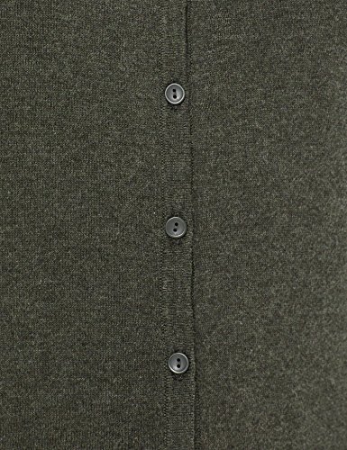 Marca Amazon - MERAKI Chaqueta de Algodón Mujer Cuello Redondo, Verde (Khaki), 48, Label: 3XL